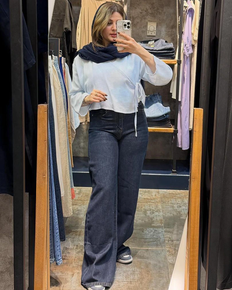 شلوار جین بگ سورمه ای