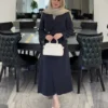 ست کراپ کت دامن نیل